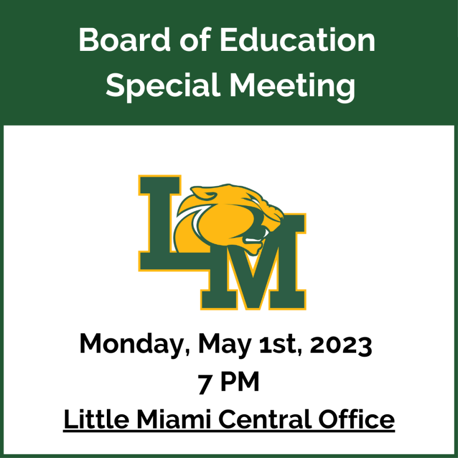 lm logo with special board meeting notice - may 1st